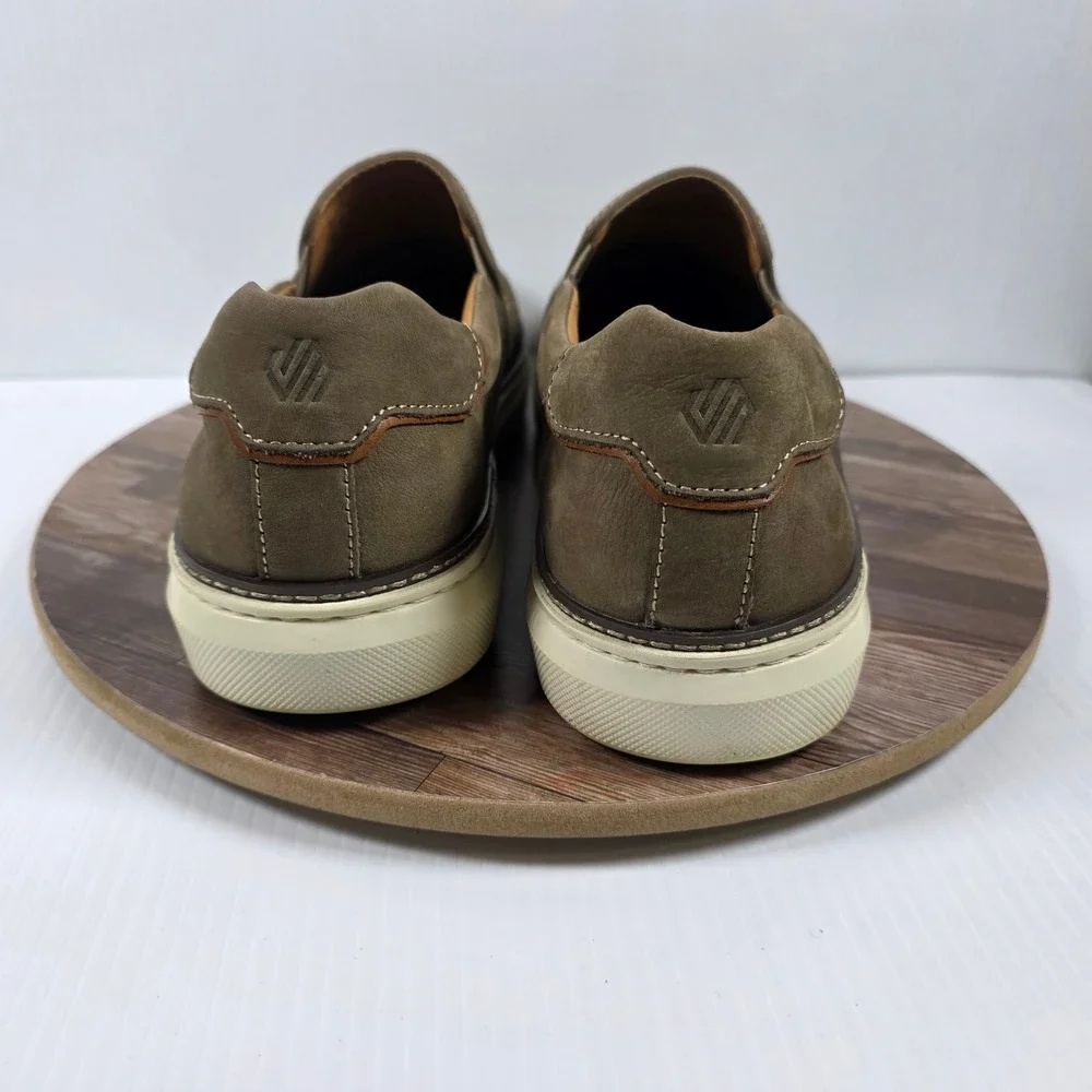 Johnston & Murphy McGuffey 2 Woven Slip On Sneaker Mens 13 Taupe Nubuck Casual